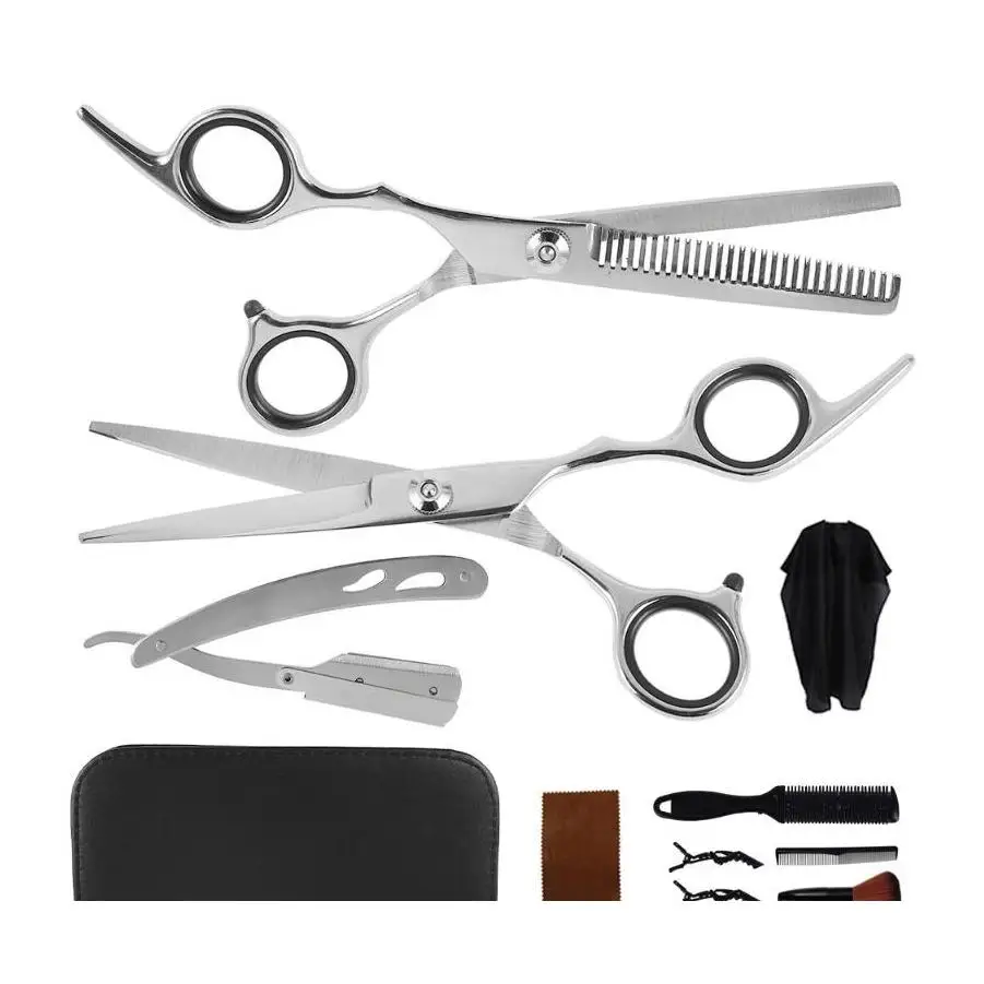 

11Pcs Professional Hairdressing Scissors Kit Hair Cutting Set Trimmer Shaver Comb Cleaning Cloth Barber Hairdresser Salon Tool