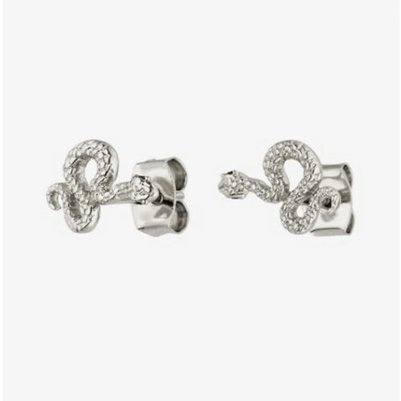 

S925 sterling silver personality retro mini snake fun earrings