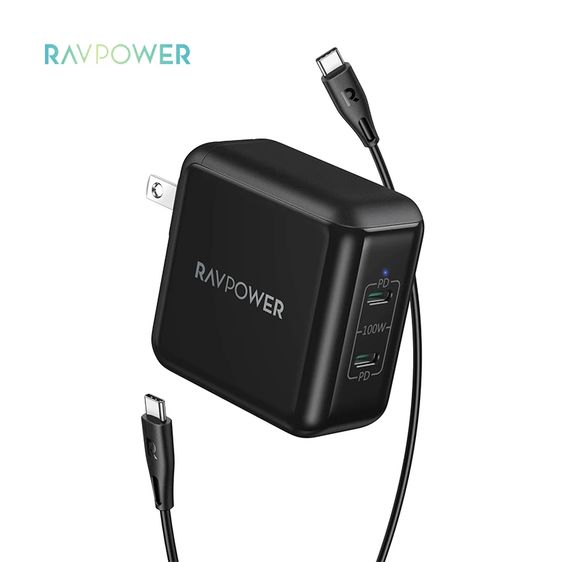 

RAVPower RP-PC151 Type C 100w Usb c Gan Charger 100w PD 3.0 Fast Charger 100w Usb c Charger Power Adap