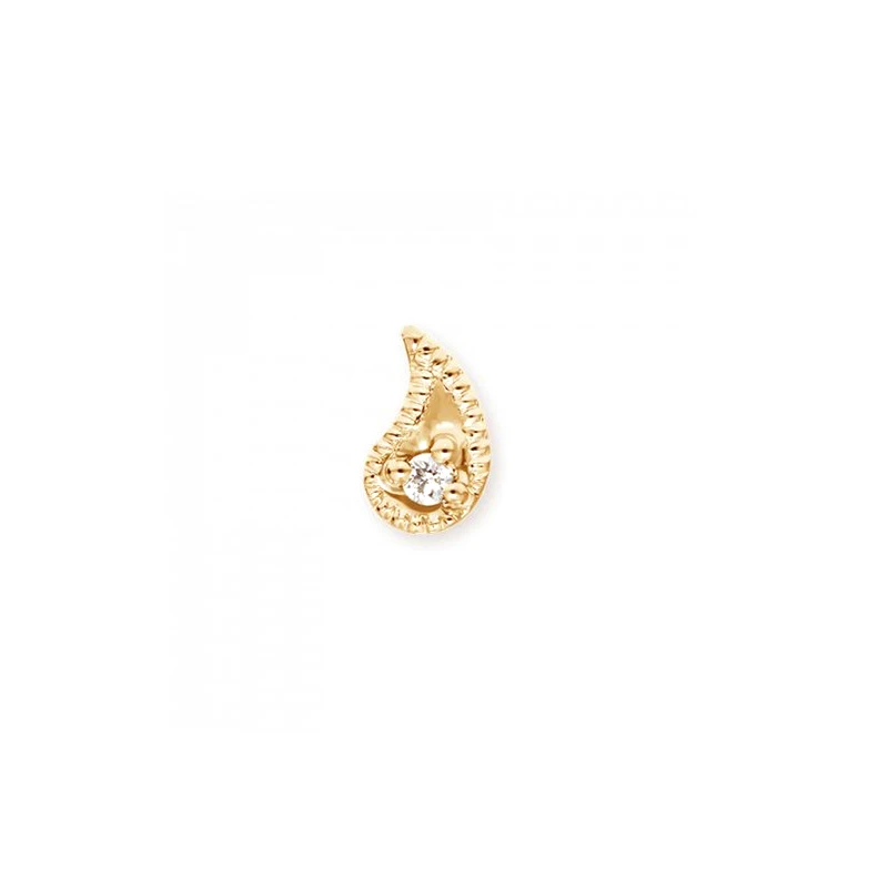 

KSRA Jewelry 925 Sterling Silver Comma Symbol Clear Zircon Thread Piercing Bone Studs Earrings For Women, Gold and silver
