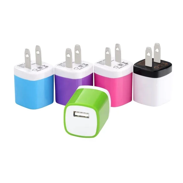 

Wall Charger, 5W 1-Port USB Wall Charger Home Travel Plug Power AC Adapter Fast Charging Block Cube for Samsung S9/S8/S7/S6, White /black/colorful