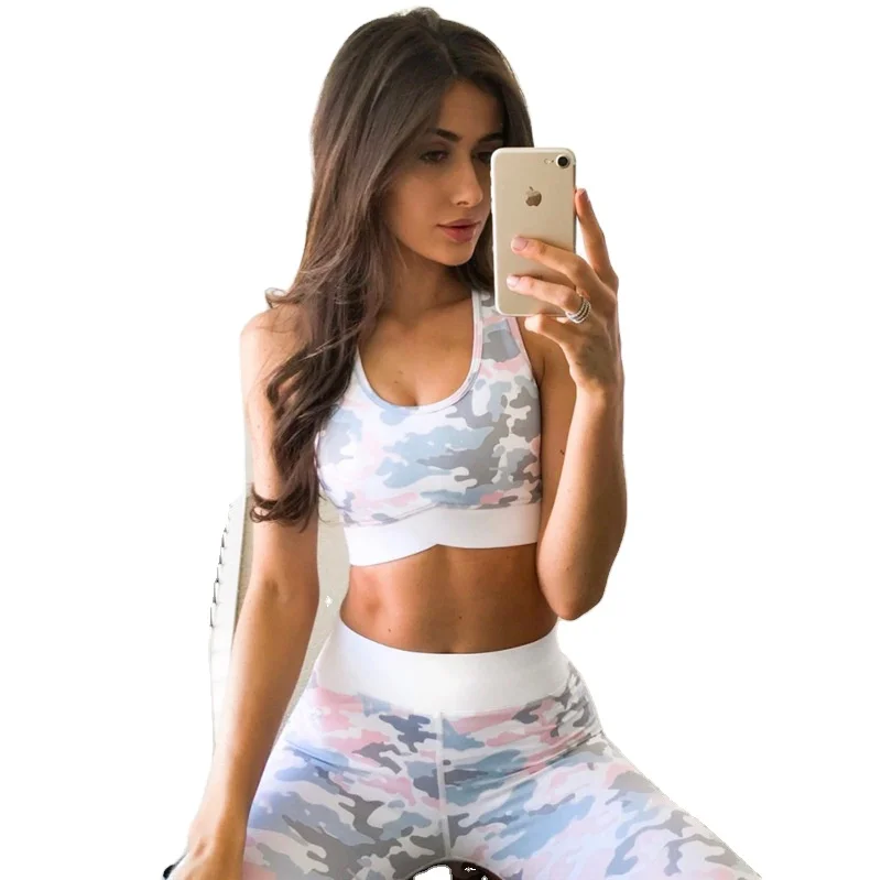 

2021 New Design Yoga Set Longline Sports Bra 2 Piece Sexy Plus Size Women Active Wear Set, Customized colors