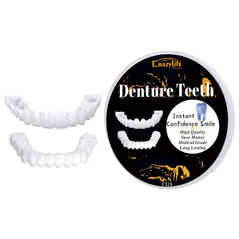 

Factory Stock Teeth Veneers Whitening Dentures Imitation Braces Temporary False Teeth Cover Denture Braces Perfect Smile Veneers, White