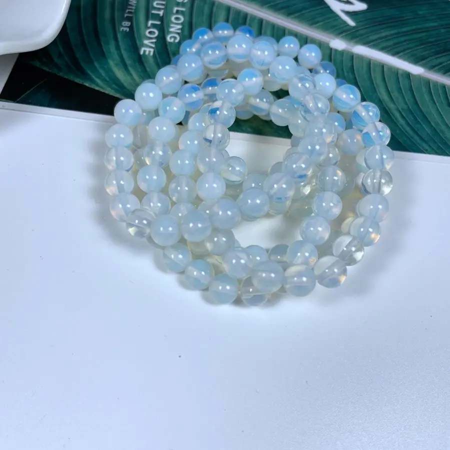 

Natural Healing Crystal  7A Opalite Agate Stone Beads Bracelets for Women Round Beads Bracelet Jewelry