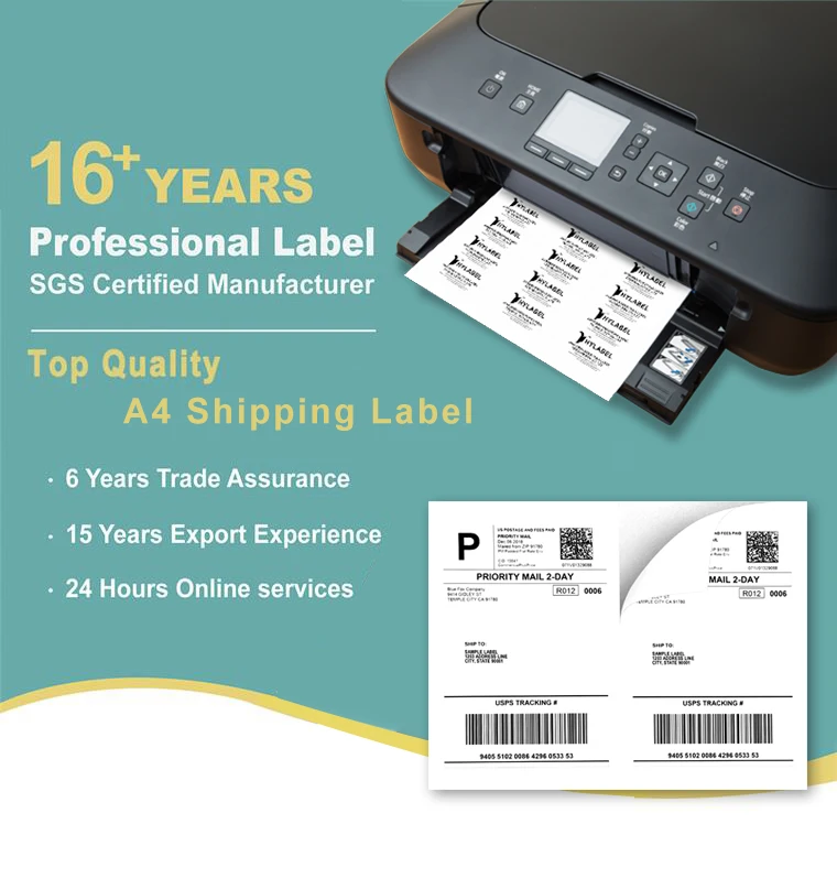 Waterproof Label 100 Sheets A4 White Self Adhesive Shipping Mailing