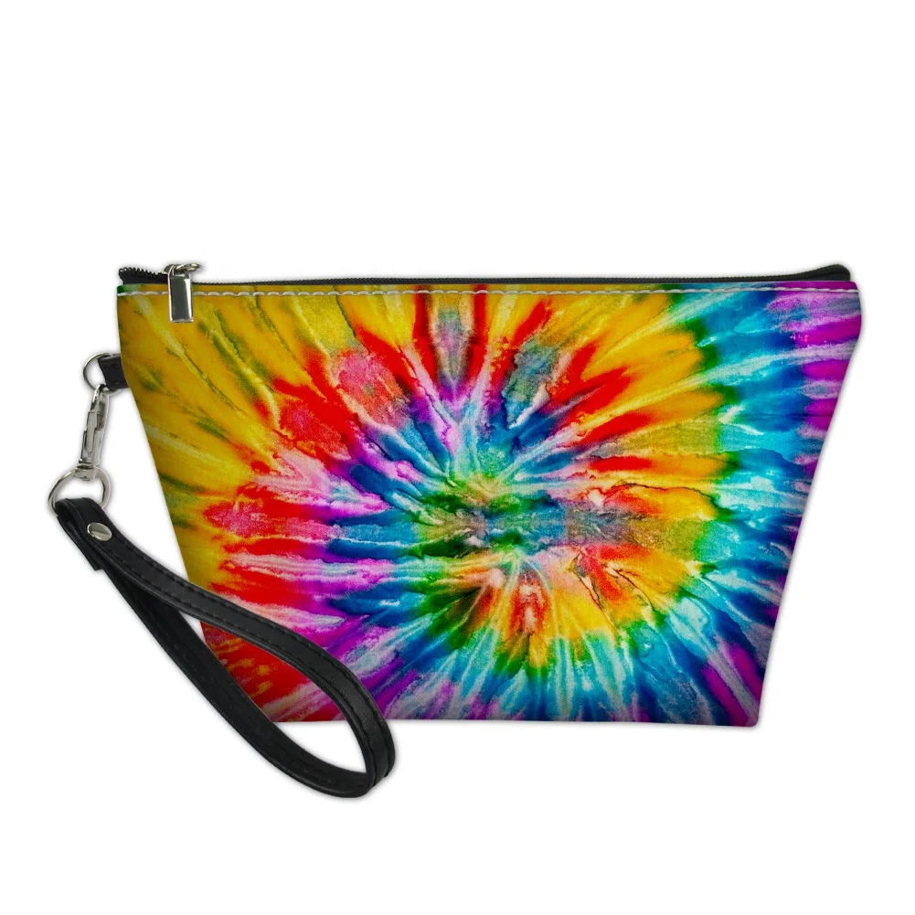 

Fashion Rainbow Tie Dye 3D print custom cosmetic bag cute travel bag for women make up bag cosmetic cute handbags 2021