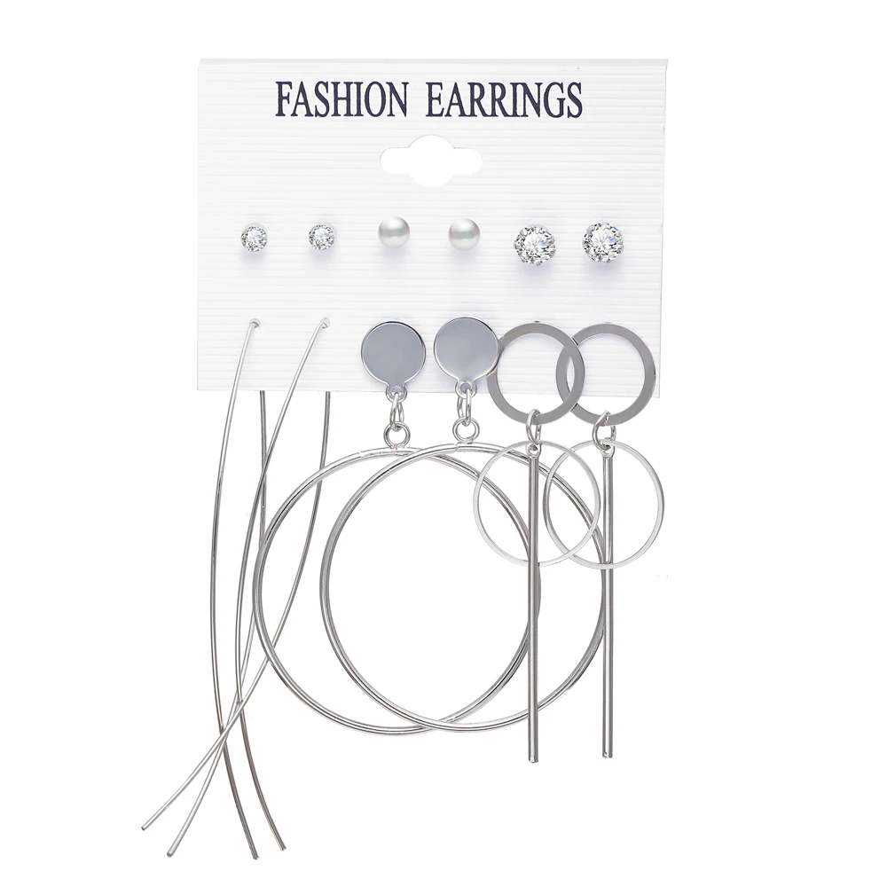 

51648 Fashion Large Statement Drop Earrings Geometric Jewelry Women Big Dangle Hanging Fashion Modern Female Earrings