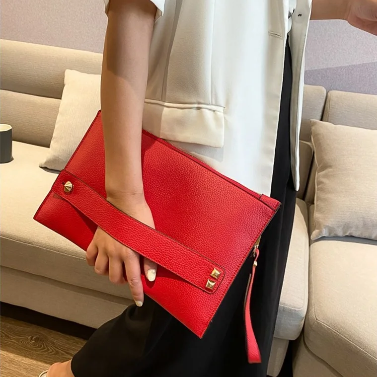 

Fashion Luxury Handbag Women Bags PU Leather Designer ladies Evening Envelope Bag Female Day Clutches 2021 new lady Clutch purse, Black,red,silver