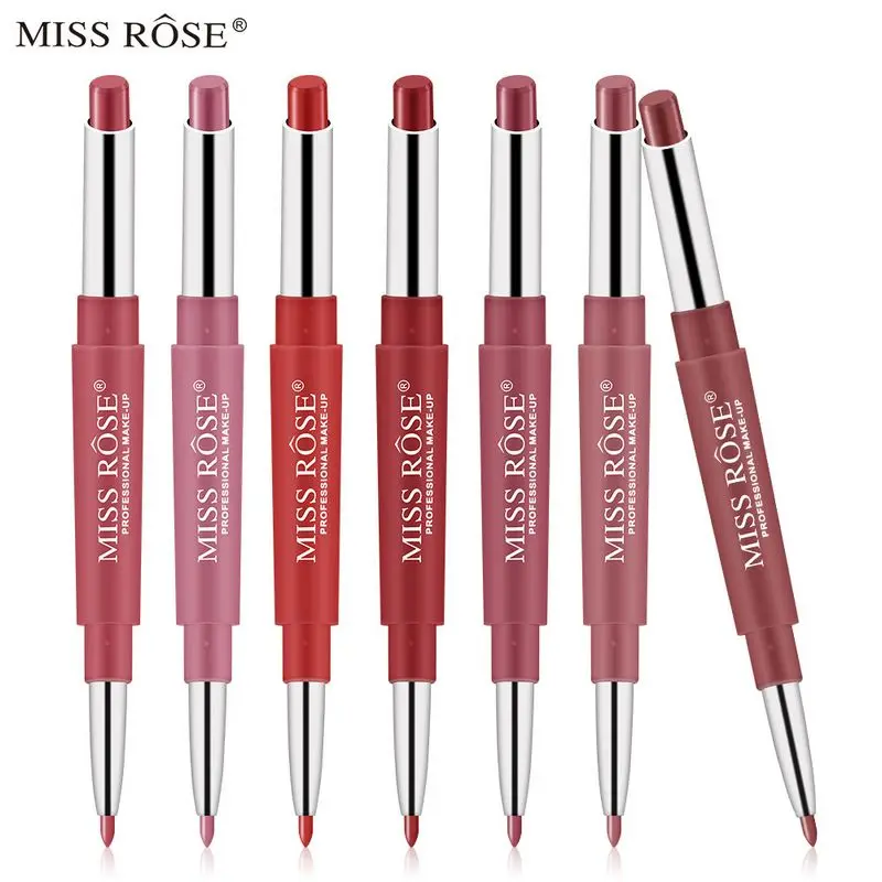 

MISS ROSE Professional Makeup Double-end Lipstick Waterproof Long Lasting Tint Sexy Red Lip Stick And Lip Gloss