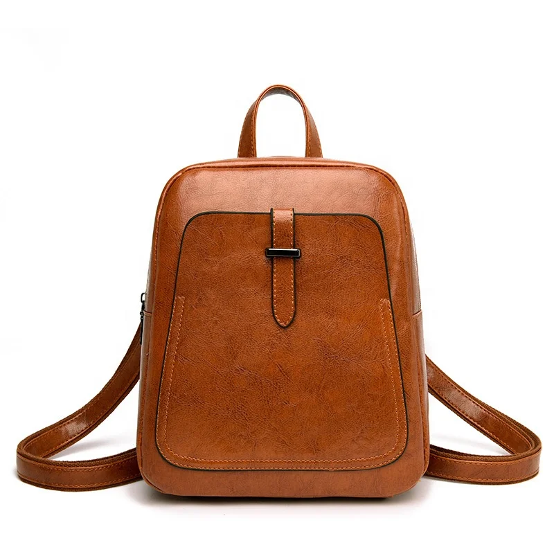 

New retro high quality PU leather Multifunctional bag large capacity shoulder handle women backpack H