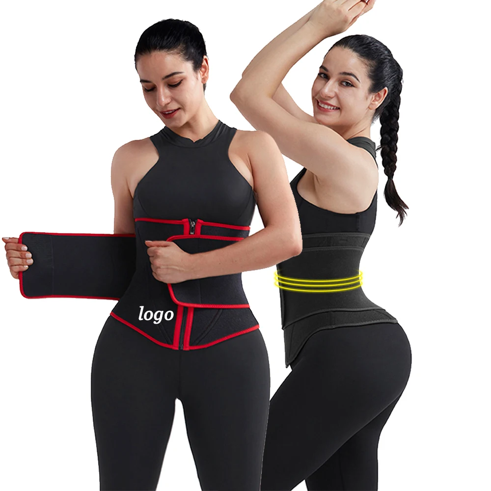 

Drop Shipping Zipper Slimming Fitness Neoprene Waist And Thigh Belt Waist Trimmer Trainer, As shown