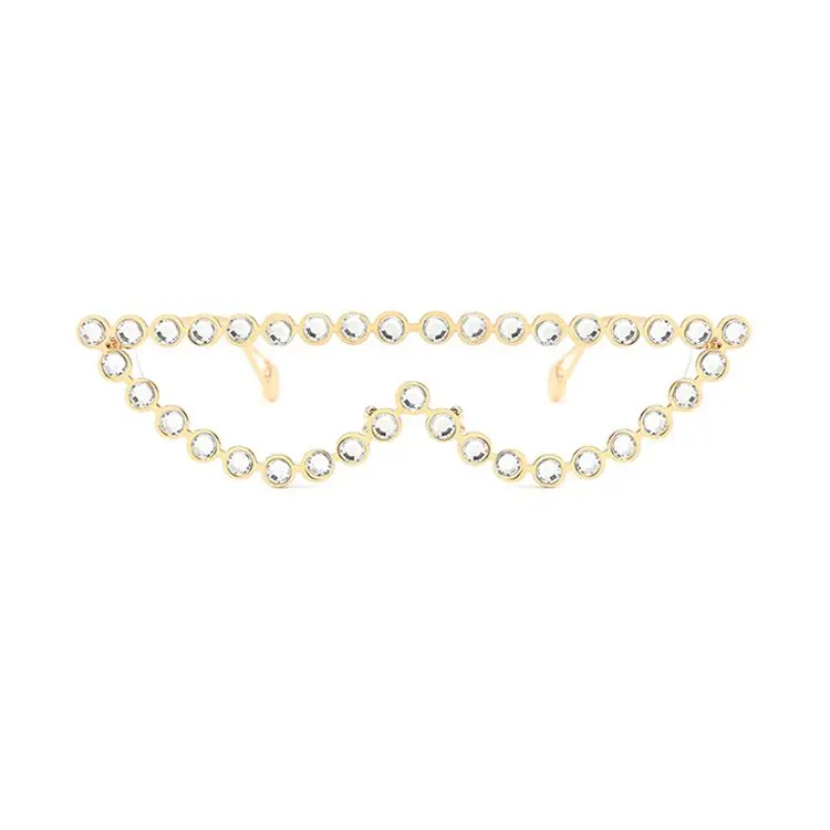 

2021 Wholesale Fashion Shades Sunglasses With Rhinestone Metal Frame Cat Eye Rhinestone Sunglasses for Women Sun Glasses