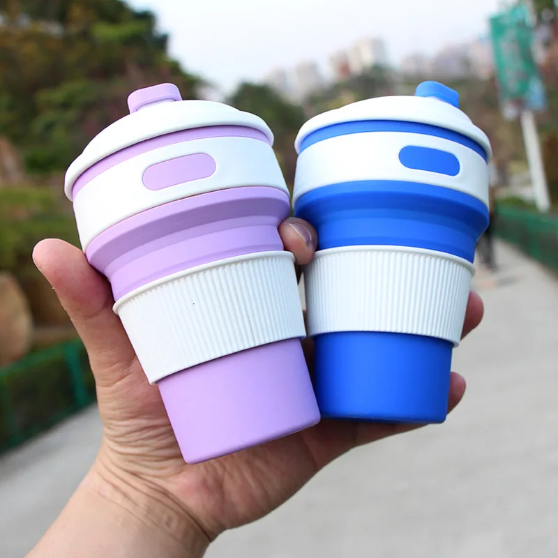 

Amazon Explosive Silicone Folding Cup Retractable Water Cup, Green, light blue,purple, pink, navy blue, gray