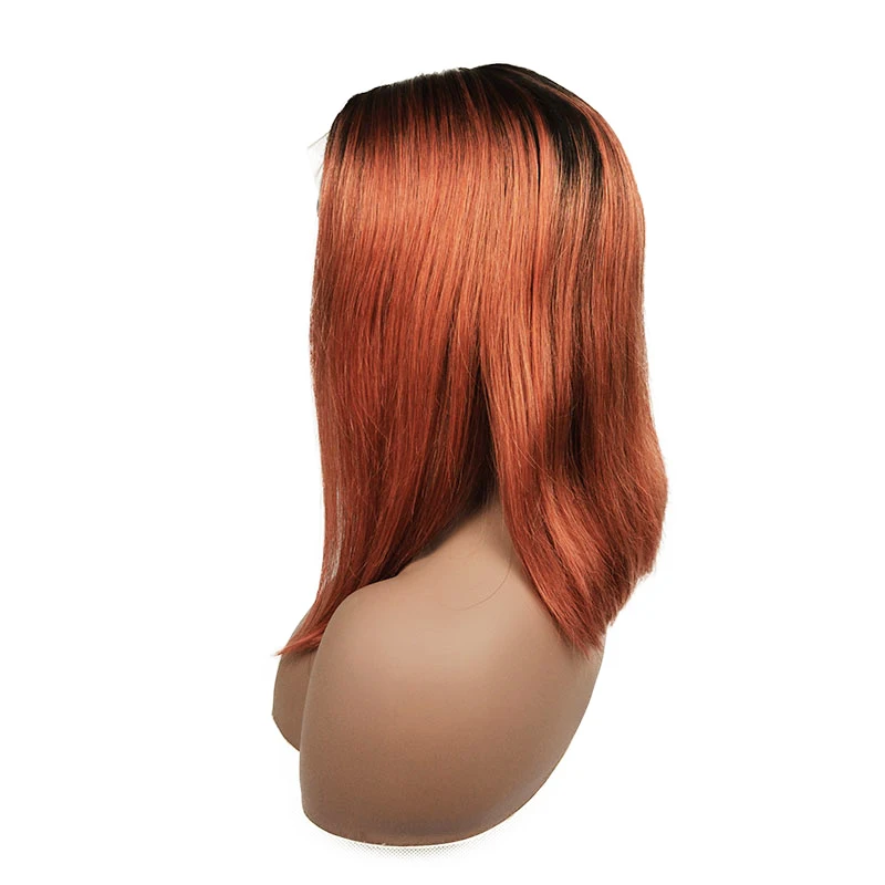 
1B350 Ombre Two Tone Bob Human Hair Lace Frontal Wigs Unprocessed Bob Straight Remy Tape Virgin Hair Extensions 