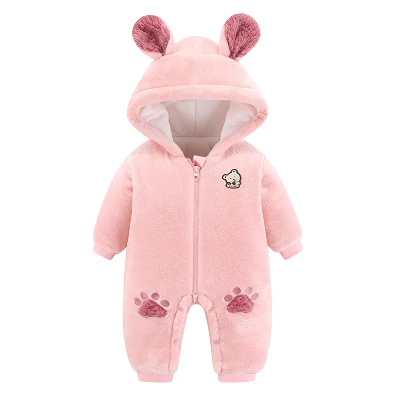 

2021 Autumn and winter thickened crawling newborn hooded jumpsuit baby clothes set toddler, Picture