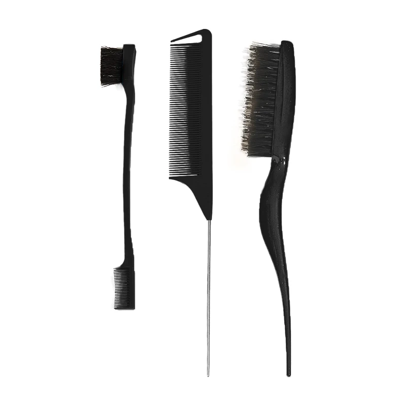 

Three-piece combo with hair brush, eyebrow brush, highlighting, zone hairdressing tool
