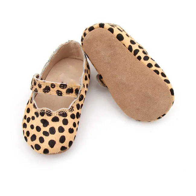 
Popular RTS Mary Jane Shoes Genuine Leather Leopard Soft sole Girls Shoes 