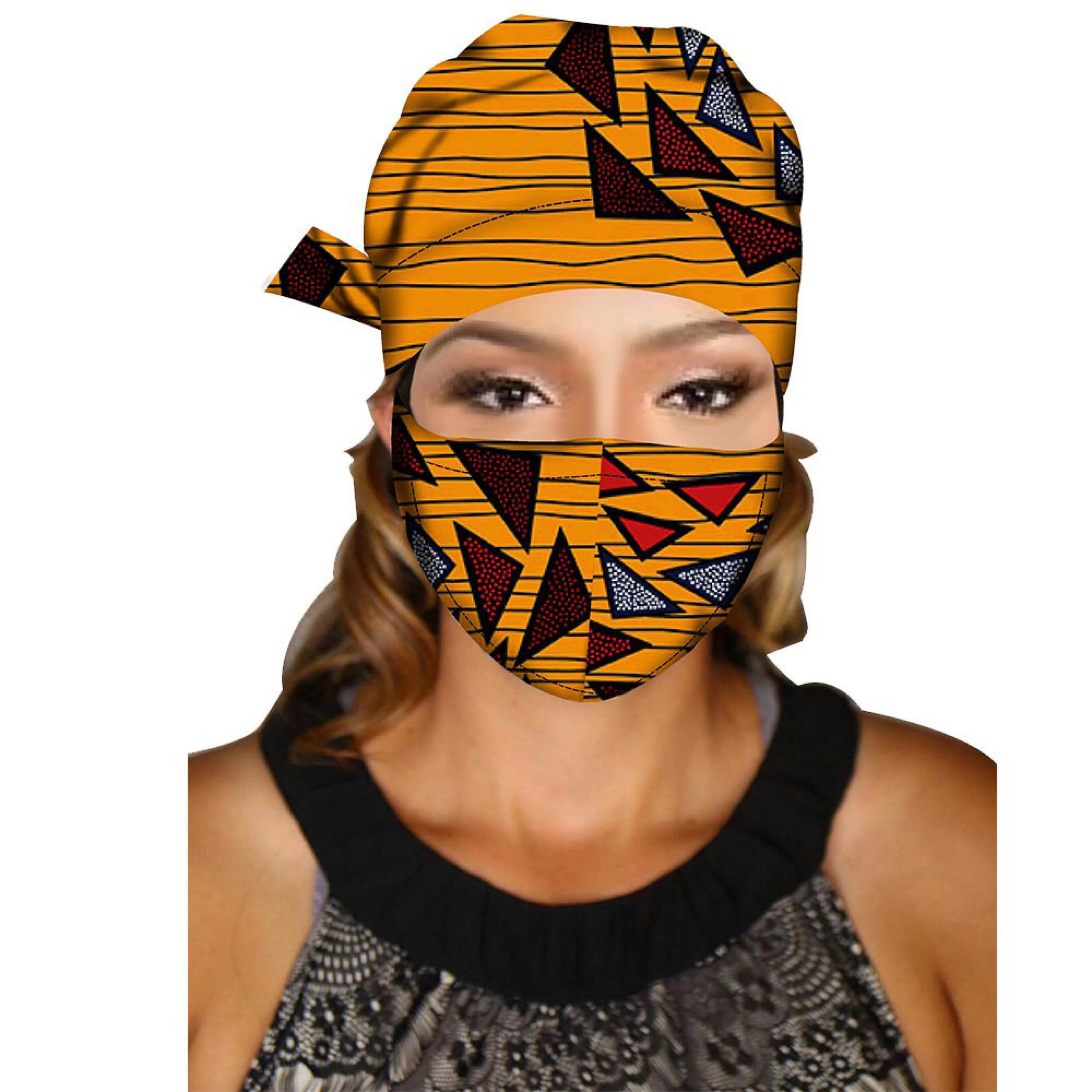 

Scrub Caps Cotton Wax Print Women Fashion Beautician Hats, African wax printed