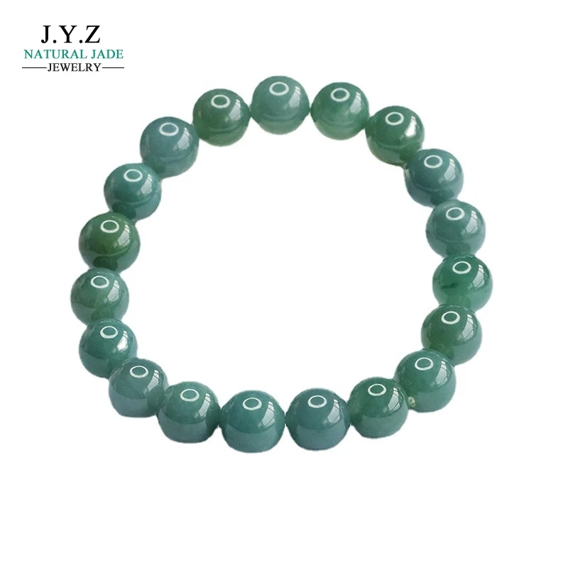 

Natural Emerald Bracelet Old Blue Water Round Beads Jade Bracelet Factory Wholesale Live Delivery FC3020805