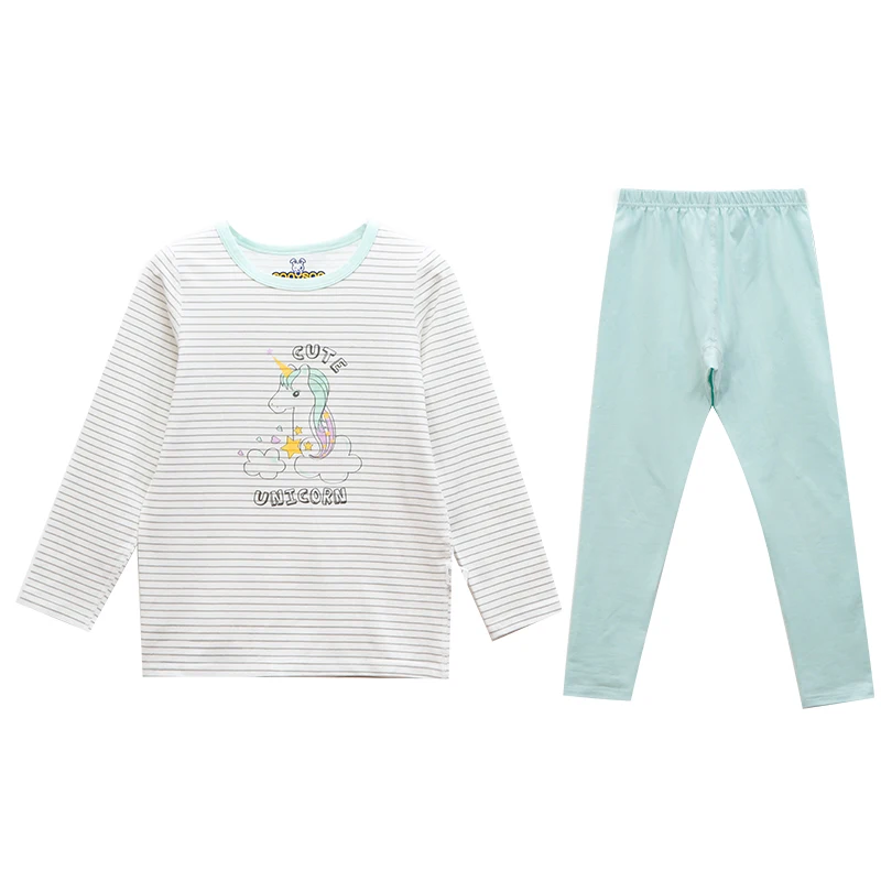 

Factory Customization Anti-Static Long Sleeve Teen Knitted High Quality Kids Plain Pajamas Girls