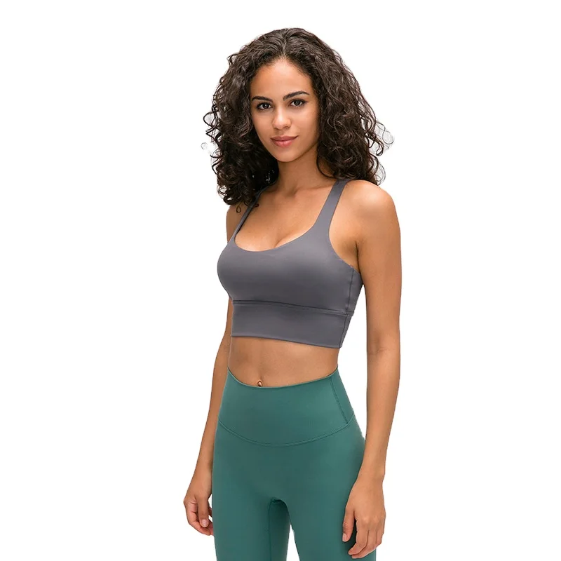 

Wholesale Custom Logo High Quality Printed Yoga Bra Top Fitness Sports Wear Women Sports Bra, As shown