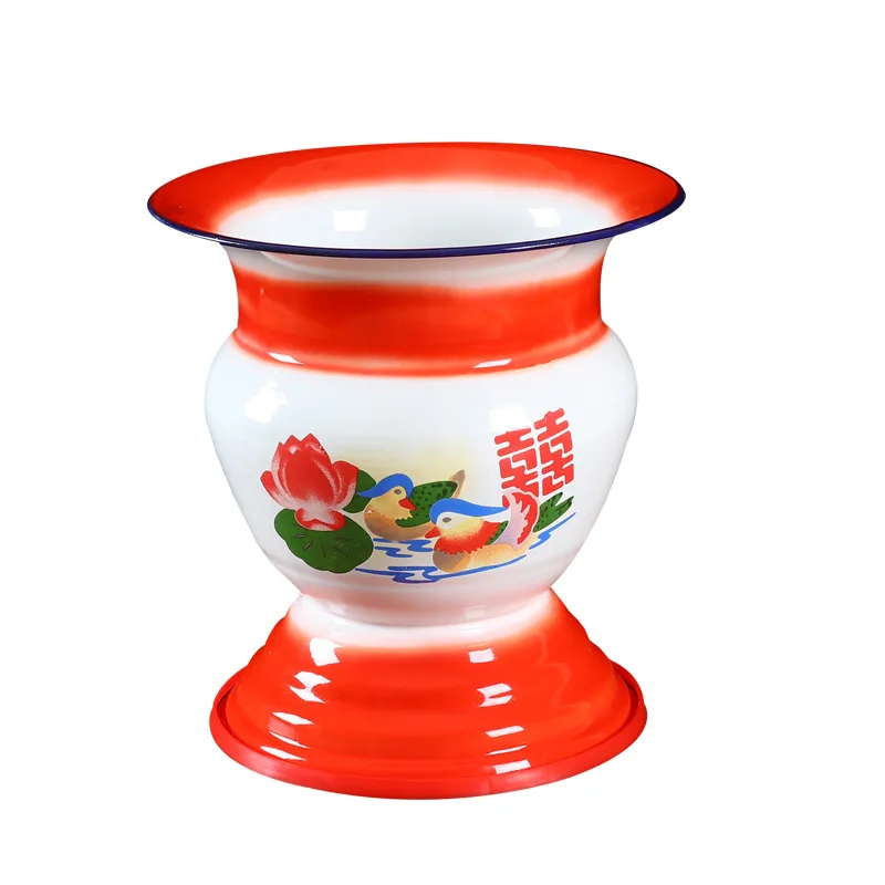 

China Spittoon Enamel Spitton Kitchen Decoration Spittoon Wine Fruit Vegetable