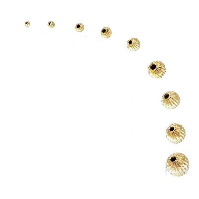 14KGF Pumpkin Stripe Bead Lantern Scattered Bead Accessories Wholesale