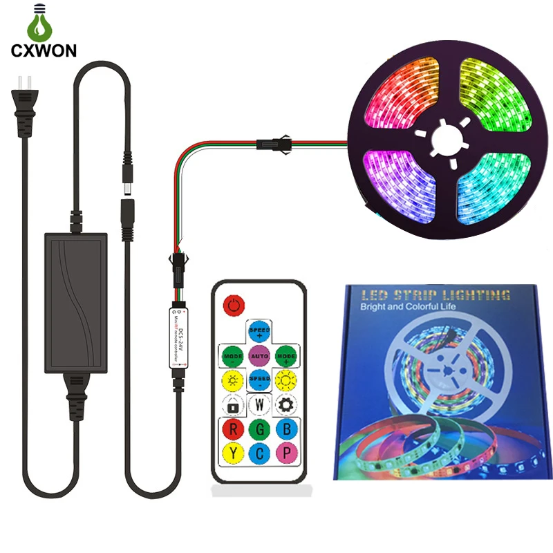 Pixel WS2811 12V kit include 5A Adapter 14keys controller 30/60leds IP65 IP67 Addressable RGB WS2811 LED Strip