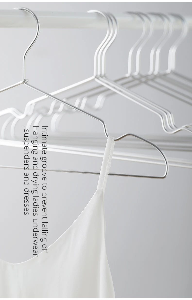 Light Weight Aluminum Clothes Hangers With Notches Durable Heavy Duty