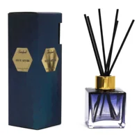 

New products Wholesale 70ML reed diffuser liquid GLASS bottle BLUE AZURE