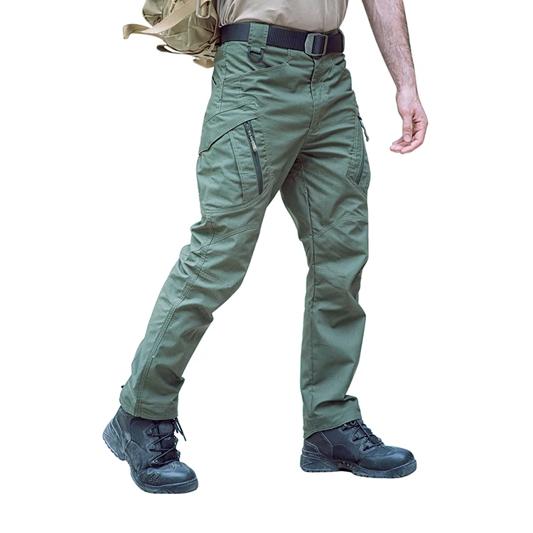 

Custom Hot Sale Hiking Pants Cargo Tactical Trousers Men Waterproof Durable Hunting Military Ripstop, Black, army green, khaki