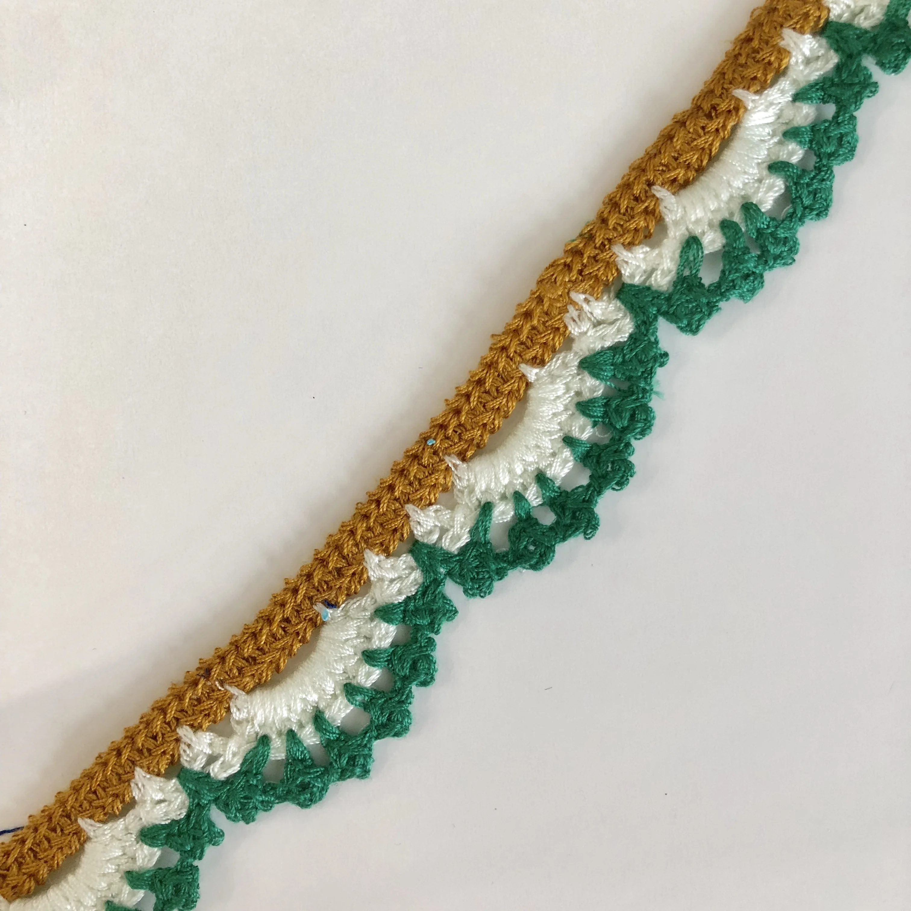 

Wholesale Custom Design Floral Embroidered Scallop Cotton Crochet Lace Trim For Swimwear