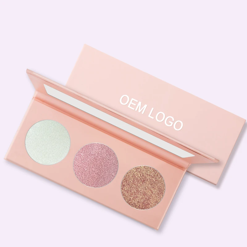 

OEM Private Label Make Your Own Brand Makeup 3 Shade Highlighter Palette