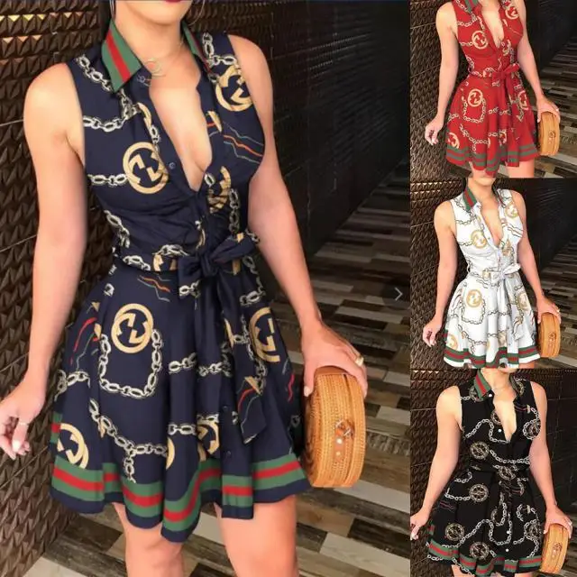 

Summer Ladies Dress New Style Women Clothes Hot Sale Sexy Printed Dresses