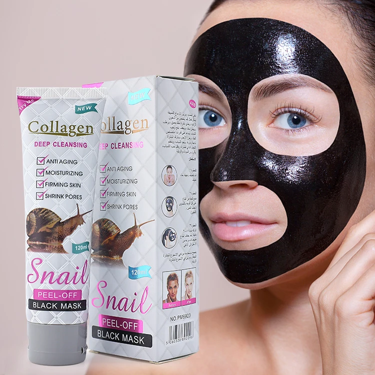 

Wholesale jelly skincare facial nose blackhead deep cleansing mask charcoal collagen snail peel off black face mask
