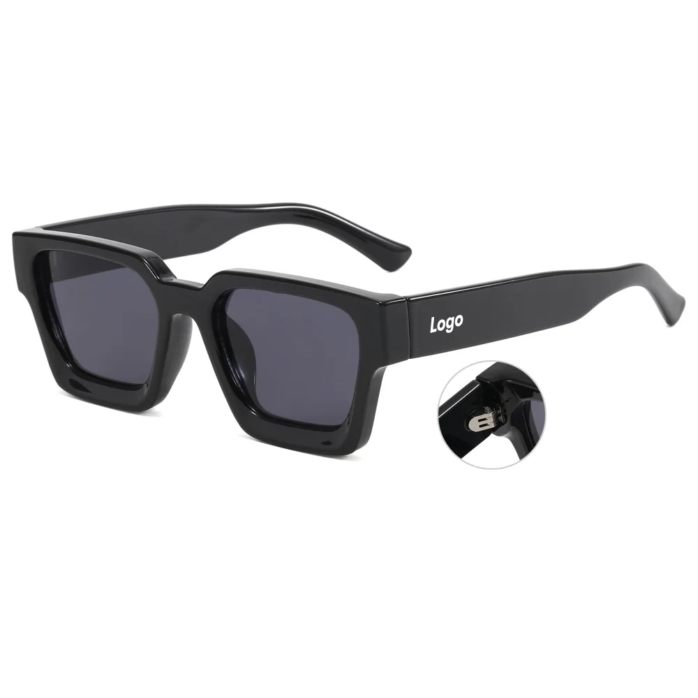 

Superhot Eyewear SP009 Custom Logo Private Label Sun glasses Vintage Black Chunky Square Sunglasses