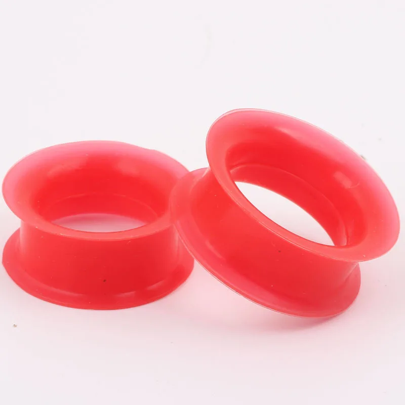 

4-25mm Silicone red extender one-piece hollow ear amplifier punk stud earrings