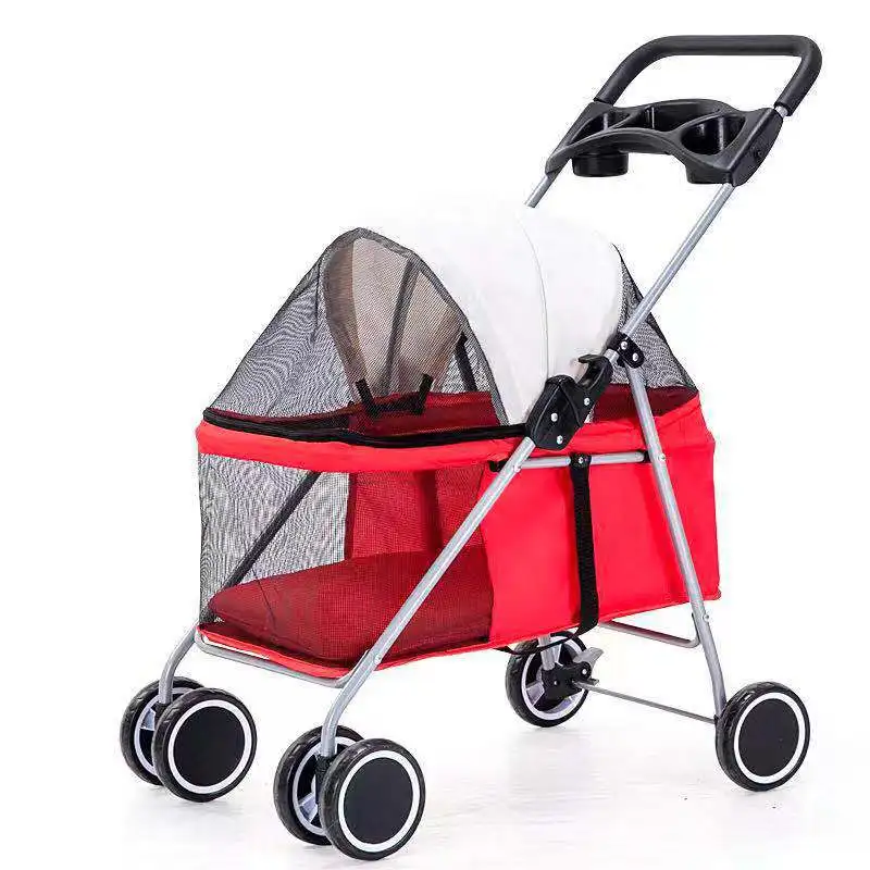 

Factory wholesale Pet Stroller Portable Dog Foldable Trolley, Pink, black, dark blue, etc.