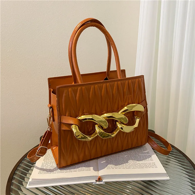

2022 Spring and Summer New Fashion Crocodile Pattern Pu Leather Ladies Shoulder Tote Bags Womens Ladies Handbags, As shown