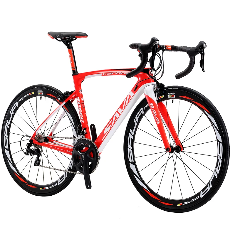 

SAVA BICYCLE Hot Sale 700C Light weight Complete Carbon Road Bike, White red, black red, black yellow, black grey