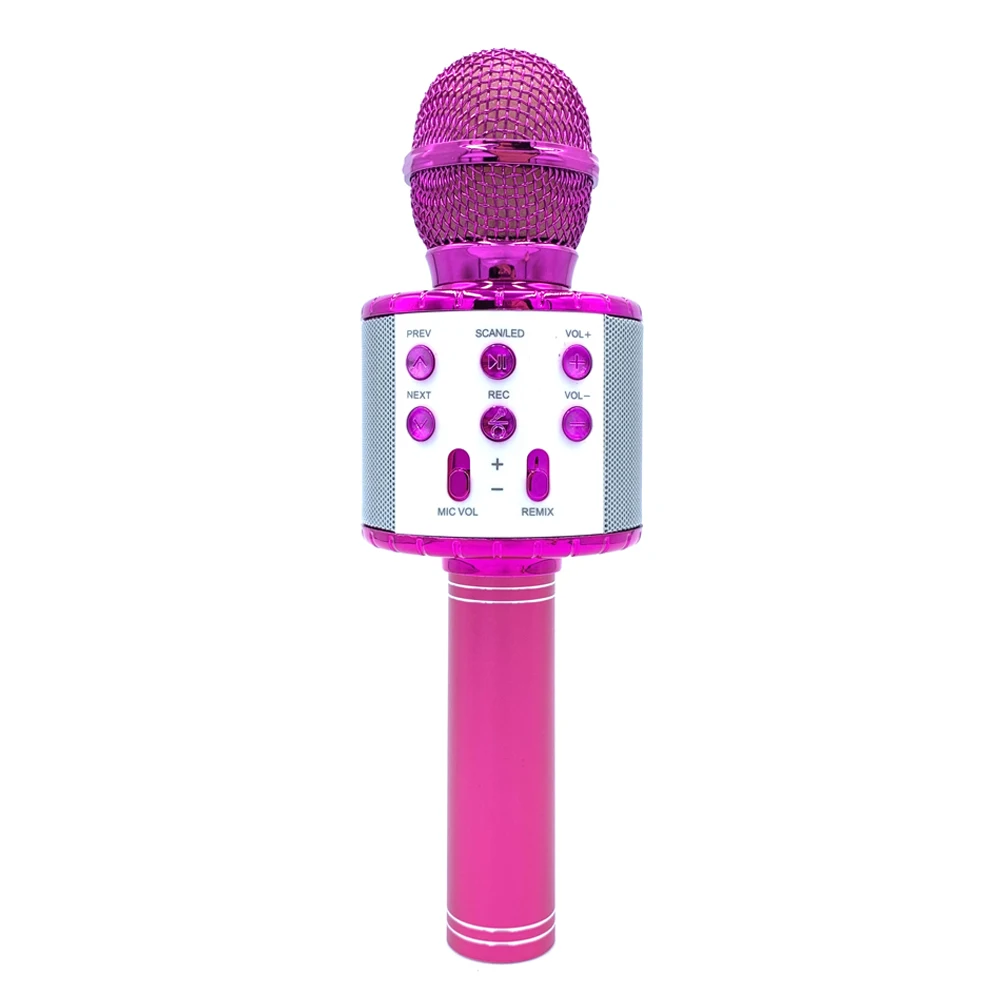 

Hot Sale Multi-function Rechargeable Portable Karaoke mic Wireless Microphone Speakers, Black pink blue gold,rose gold