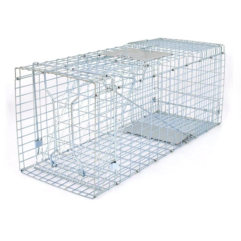 

26" 32" 37" 42" Catch Heavy Duty Squirrel Wild Animal Trap Cat Dog Trap Cage Humane Release Live Animal Trap, Silver