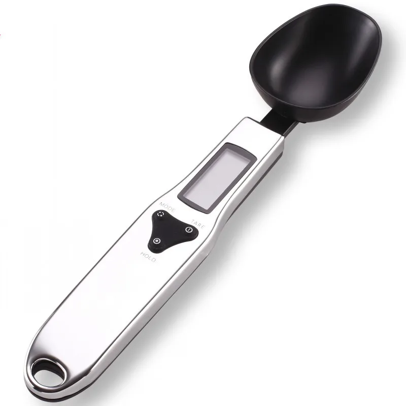 

Stainless steel 0.1g spoon scale milk powder medicinal material coffee single spoon household kitchen scale pet feeding scales, Silver