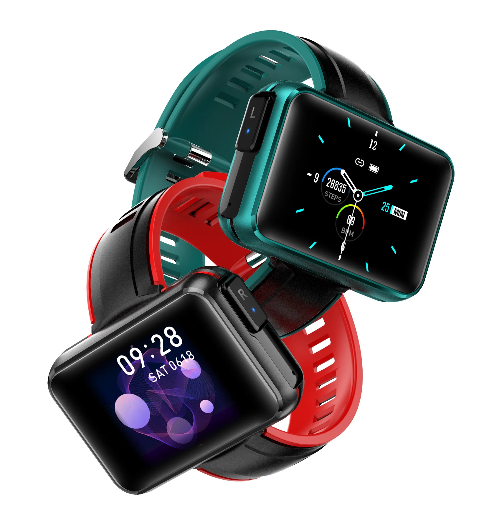 

T91 tws BT Electronic with Earphone Business Style Ips Touch Screen Mp3 Playback T9 smart watch