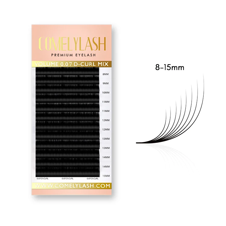 

COMELYLASH eyelashes extension professional private label professional 0.05 cruelty free eyelashes individual mink, Black