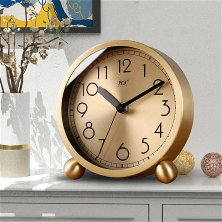 

6 Inch Classic Quartz Luxurious Modern Home Decor Office Desk & Table Clocks, Gold