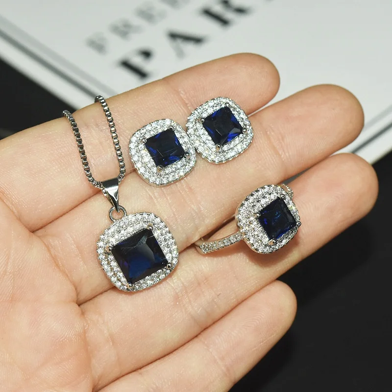 

Jewelry Sets For Women Gift colours Necklace Pendant Stud Earrings Ring