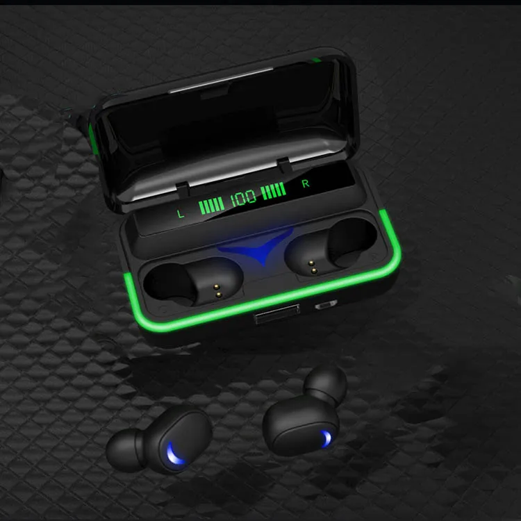 

Wireless Gaming Earphones Blutooth Headphones In Ear Earbuds TWS V5.1 Headset w 2000mAh Charging Case Power Bank for Phone