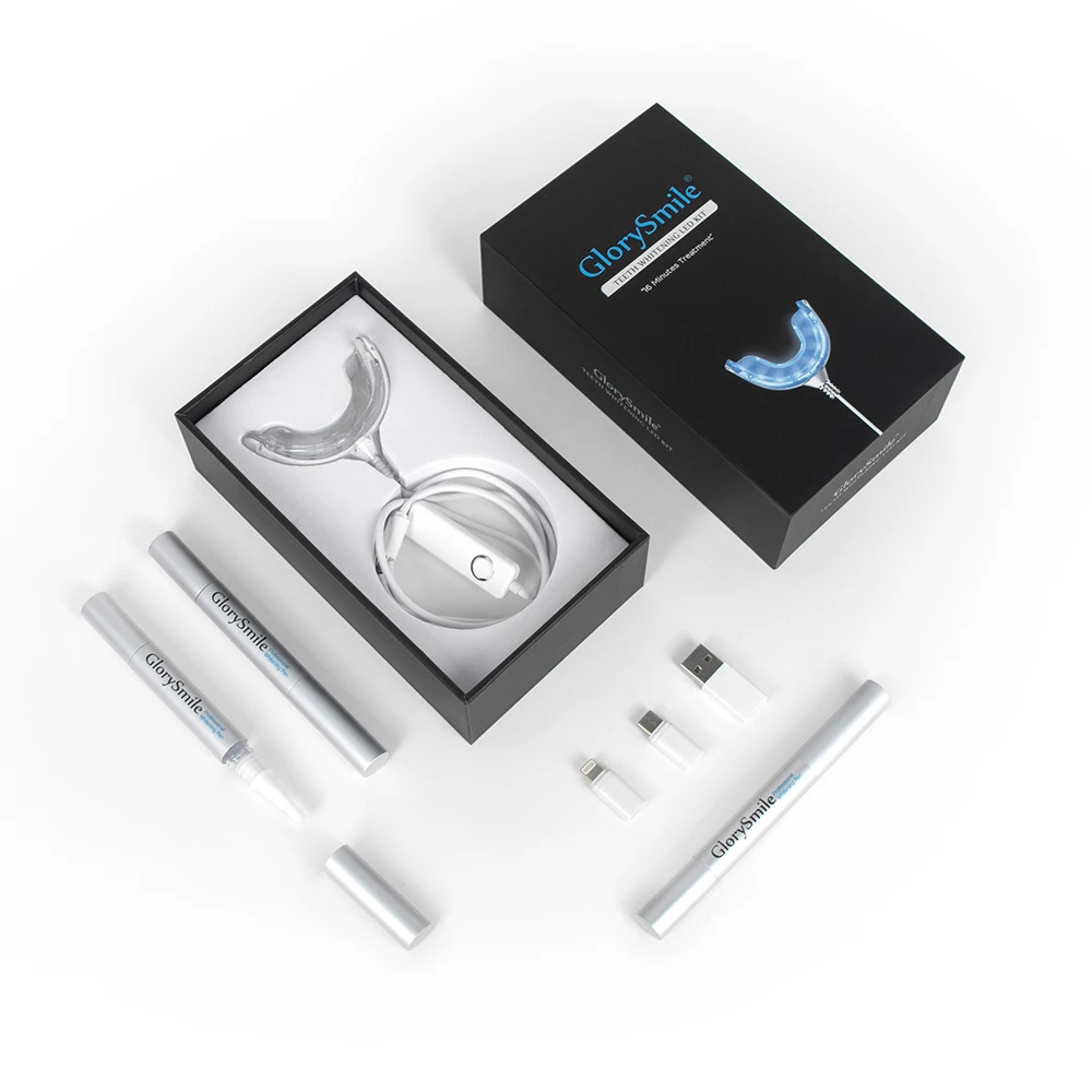 

GlorySmile Advanced Mobile UV Blue LED Light Teeth Whitening Lamp and Teeth Whitening Gel Kit