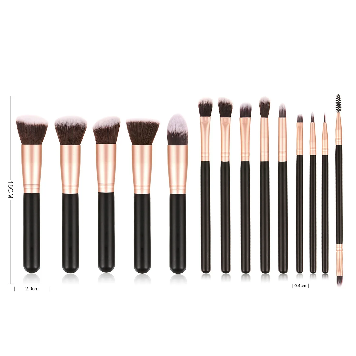 

15 pieces eye makeup brushes rose gold travel makeup brush set